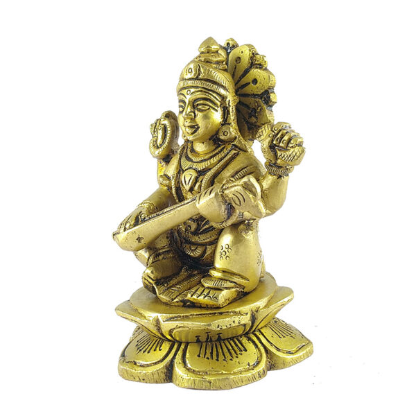 Maa Saraswati (Brass) - Image 3