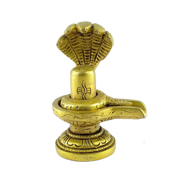 Shivling with Panchmukhi Naag (Brass)