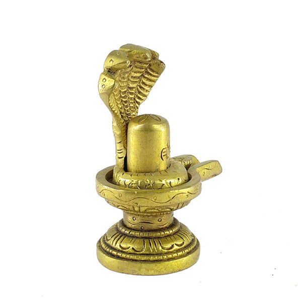 Shivling with Panchmukhi Naag (Brass) - Image 2