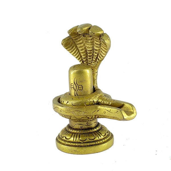 Shivling with Panchmukhi Naag (Brass) - Image 5