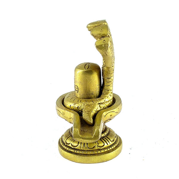 Shivling with Panchmukhi Naag (Brass) - Image 3