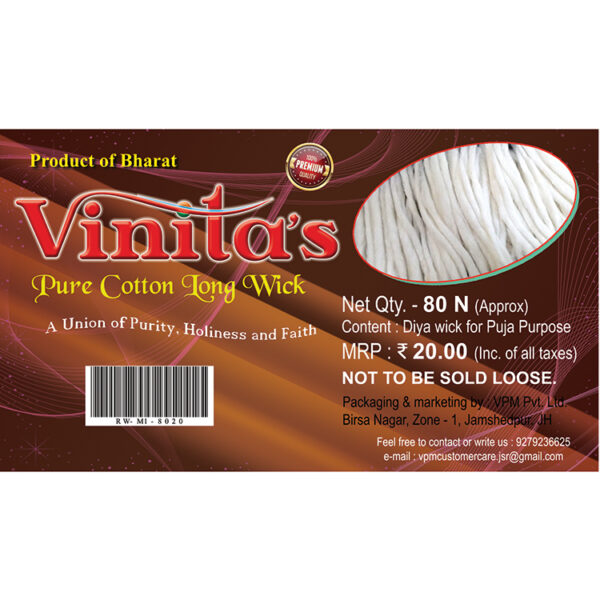 Vinita's Pure Long Cotton Wick