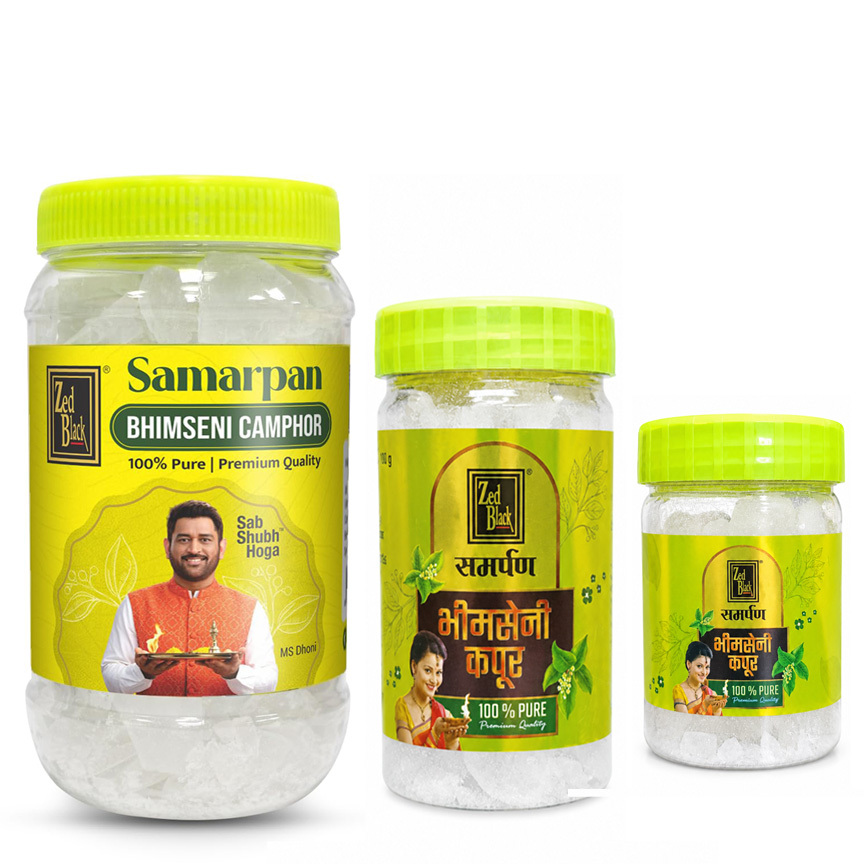 Samarpan Bhimseni Camphor | 100 % Pure | Premium Quality | Zed Black