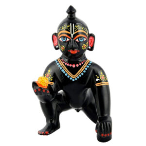 Black Laddu Gopal Ji, Black Little Thakur Ji, Multicolor Hand Painted Laddu Gopal Ji (Copy)